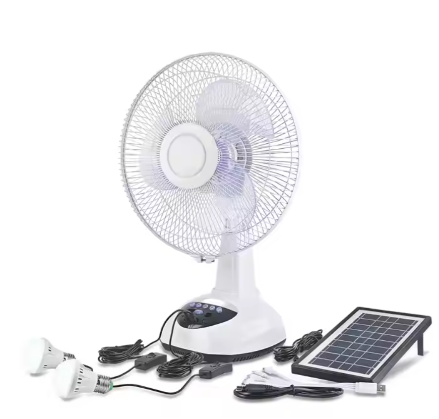 12 Inch Rechargeable Table Fan solar fan battery rechargeable table fan with power bank