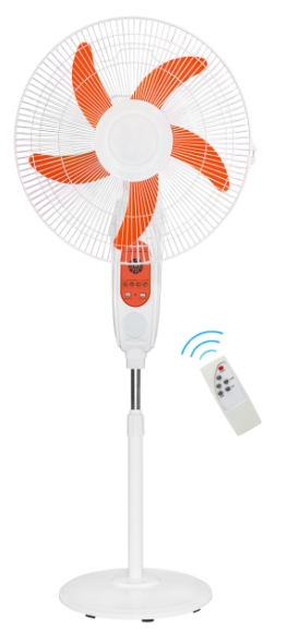 18 inch rechargeable solar stand fan with panel and battery Standing Electrical Fan  AC DC 12V